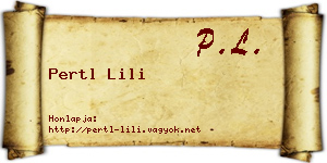 Pertl Lili névjegykártya